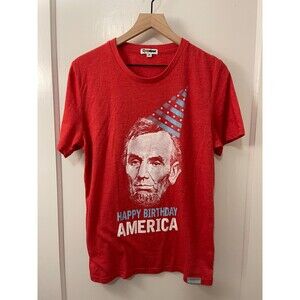 Tipsy Elves Men's Happy Birthday America Abe Lincoln Tri-Blend T Shirt Size S